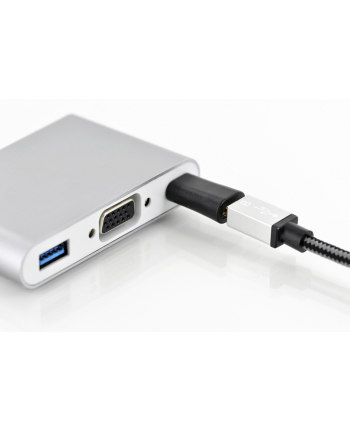 assmann Adapter USB 2.0 HighSpeed Typ USB C/microUSB B M/Ż czarny