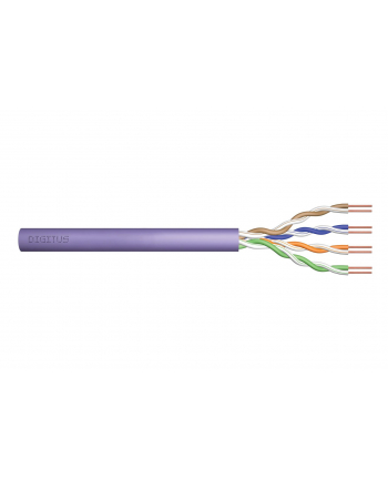 digitus Kabel teleinformatyczny, instalacyjny, U/UTP kat.6, drut, miedziany, PVC, 305m, fioletowy