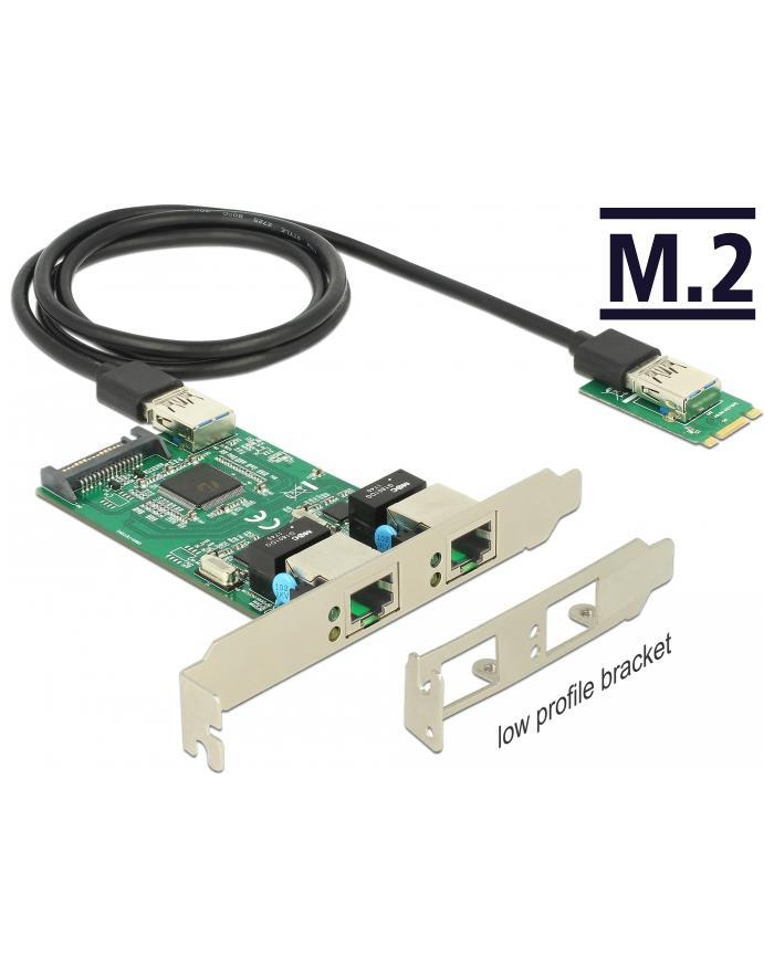 DeLOCK Conv. M.2 B+M St>2xGiga. LAN LP główny