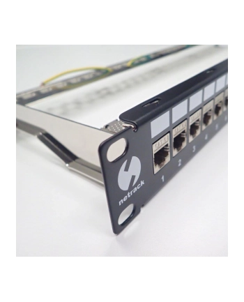 Netrack patchpanel 19'' 24-porty, pusty, ekranowany, czarny nr 1