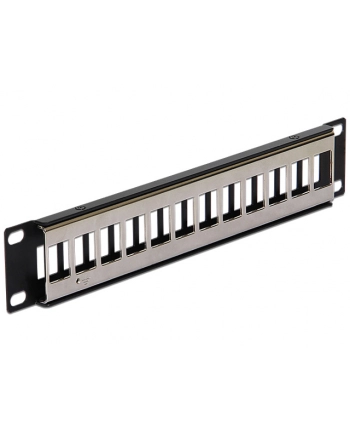 PATCH PANEL 12 PORT 1U DO MODUŁÓW 10'' KEYSTONE CZARNY DELOCK nr 2