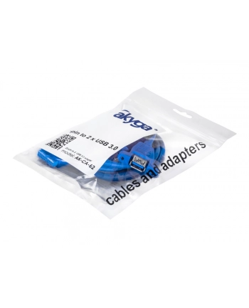Akyga Adapter with cable AK-CA-62 2x USB 3.0 A (f) / USB 3.0 19-pin header (f)