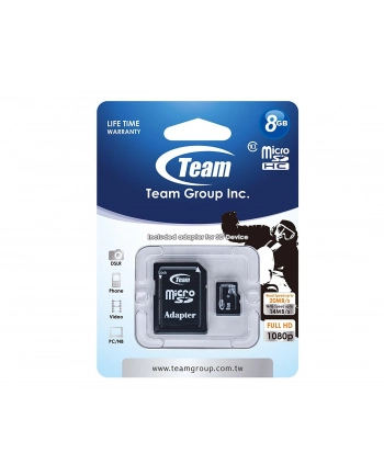 Team Group Karta Pamięci Micro SDHC 8GB Class 10 +Adapter nr 2