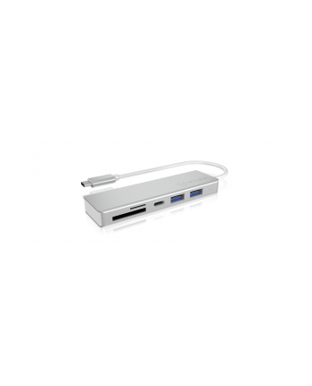 IcyBox 3-portowy Hub USB Type-C (2x Type-C and 1x Type-A), czytnik kart