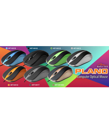 PLANO - Optical mouse 800 cpi, 3 buttons + scrolling wheel, USB interface