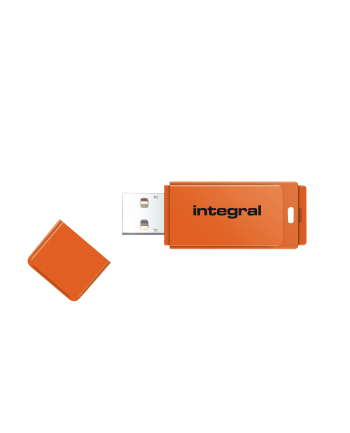 Integral USB 64GB NEON orange, USB 2.0 with removable cap