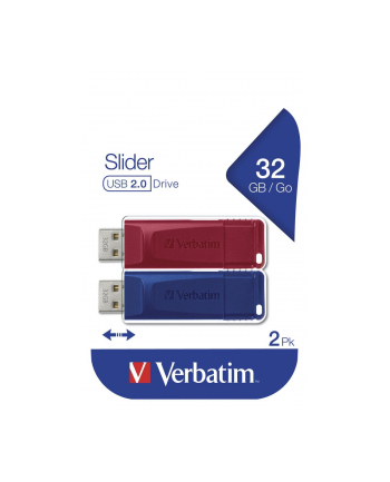 Verbatim USB DRIVE 2.0 STORE N GO SLIDER 2x32GB Red/Blue