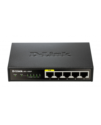 D-Link 5-Port 10/100/1000Mbps Gigabit PoE+ Switch, 60W power budget