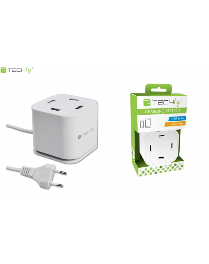 Techly Czteroportowa ładowarka USB 110-240V -> 4x USB 5V do 2.4A (48W/9.6A) główny