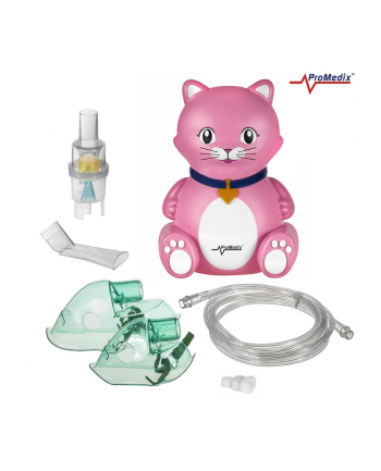 Promedix PR-816 Inhalator dla dzieci kot, zestaw Nebulizator, maski, filterki