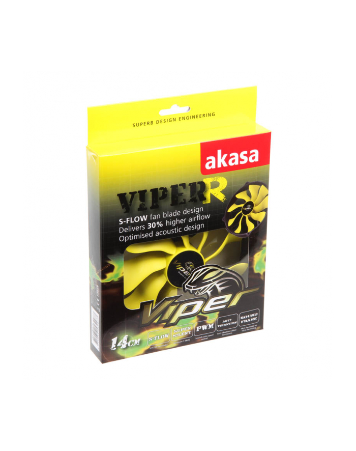 Akasa Wentylator SuperSilent High airflow Viper R PWM S-Flow, 14/12cm,110CFM główny