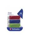 Flashdrive Verbatim USB DRIVE 2.0 STORE N GO SLIDER 3x16GB Red/Blue/Green - nr 7
