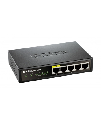 D-Link 5-Port 10/100/1000Mbps Gigabit PoE+ Switch, 60W power budget