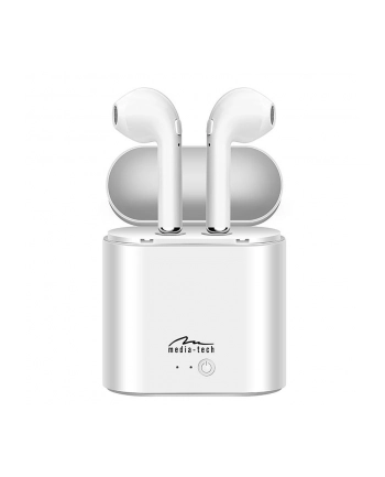 Media-Tech R-PHONES- Bluetooth headset TWS with powerbank. White