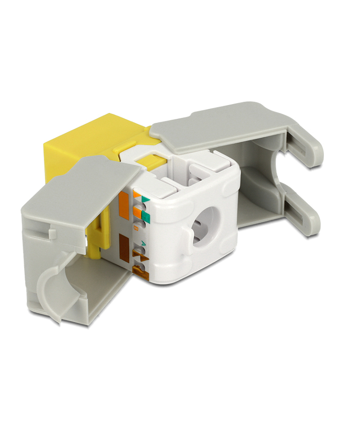 MODUŁ KEYSTONE GNIAZDO RJ45->LSA UTP CAT 6 DO PUSZKI MONTAŻOWEJ ŻÓŁTY DELOCK główny