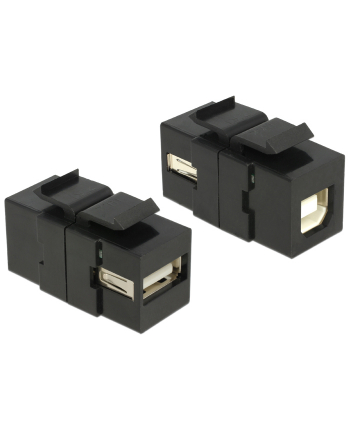 Delock Moduł Keystone, USB 2.0 A, wtyk żeński > USB 2.0 B, wtyk żeński, czarny