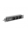 Lanberg  listwa zasilająca Rack PDU 10'' 1U 16A, 3x 230v PL 2m, czarna - nr 2