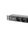 Lanberg  listwa zasilająca Rack PDU 10'' 1U 16A, 3x 230v PL 2m, czarna - nr 3