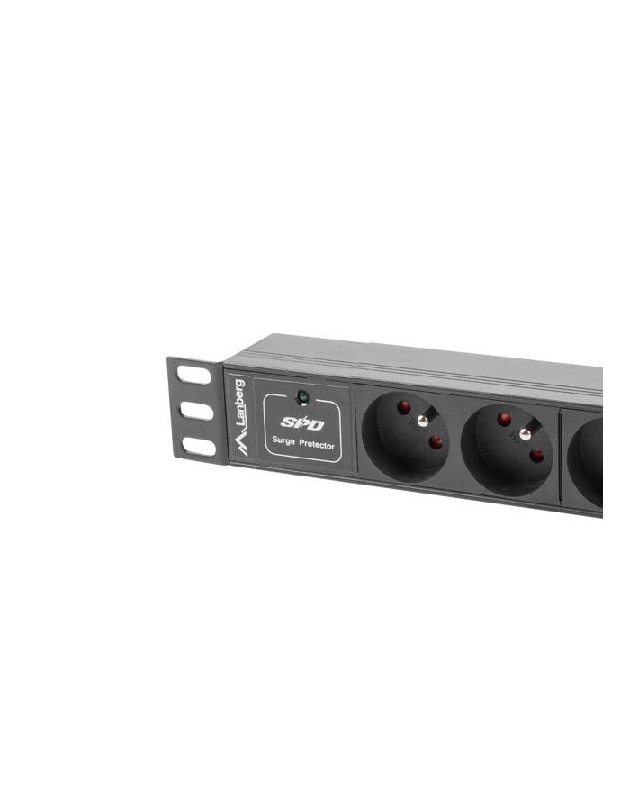 Lanberg  listwa zasilająca Rack PDU 10'' 1U 16A, 3x 230v PL 2m, czarna główny