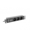 Lanberg  listwa zasilająca Rack PDU 10'' 1U 16A, 3x 230v Shucko 2m, czarna - nr 1