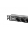 Lanberg  listwa zasilająca Rack PDU 10'' 1U 16A, 3x 230v Shucko 2m, czarna - nr 3