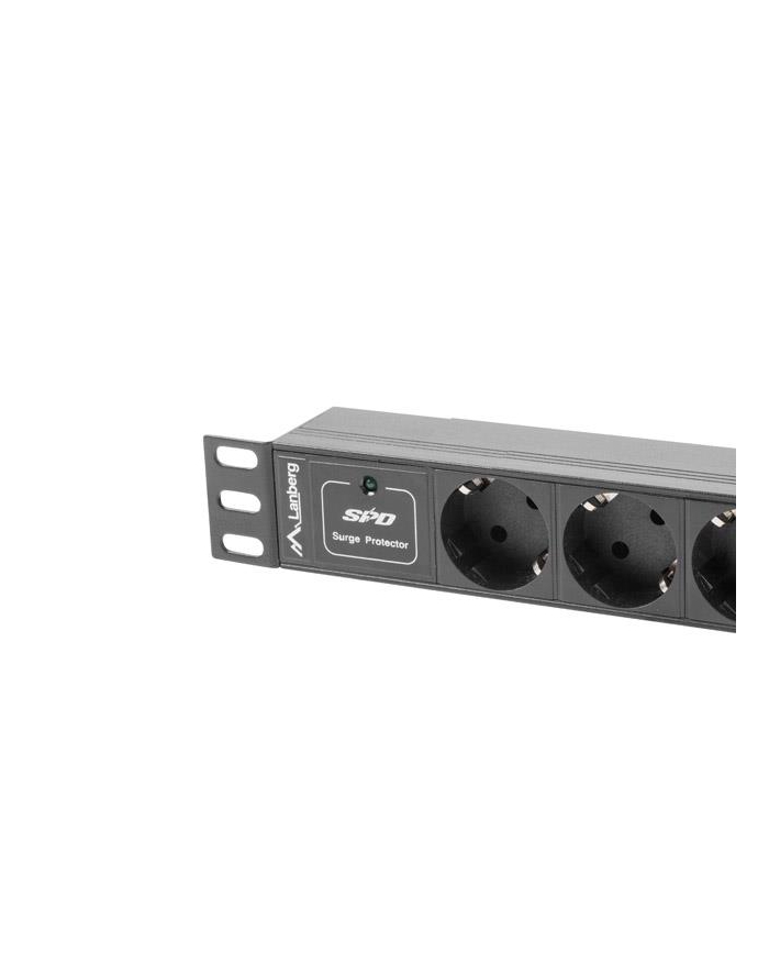 Lanberg  listwa zasilająca Rack PDU 10'' 1U 16A, 3x 230v Shucko 2m, czarna główny