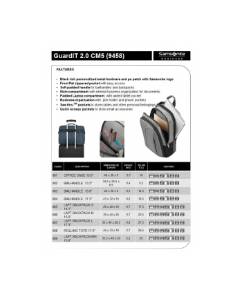 Plecak SAMSONITE CM509005 14.1'' GUARDIT 2.0 komp, doc.,tablet, kiesz, czarny