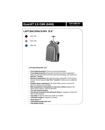 Plecak na kołach SAMSONITE CM509009 15,6''GUARDIT 2.0,komp,doc,tabl, czarny