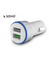 SAVIO SA-06/W Ładowarka samochodowa ze wsparciem Quick Charge 3.0, 2xUSB, biały - nr 1
