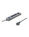 Qoltec Listwa antyprzepięciowa Quick Switch | 4 gniazda | szary | 2.5m - nr 1