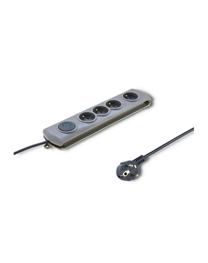 Qoltec Listwa antyprzepięciowa Quick Switch | 4 gniazda | szary | 2.5m główny