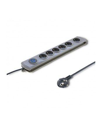 Qoltec Listwa antyprzepięciowa Quick Switch | 6 gniazda | szary | 3m nr 1