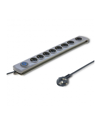 Qoltec Listwa antyprzepięciowa Quick Switch | 8 gniazd | szara |  1,8m nr 1