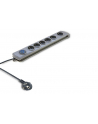 qoltec Listwa antyprzepięciowa Quick Switch, 6 gniazd, 3m, szara - nr 2