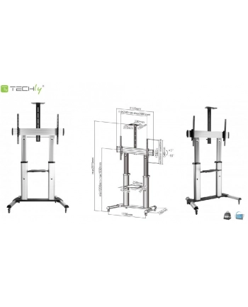 techly Stojak mobilny do dużych TV LCD/LED 60-100 cali 100kg VESA 2 półki nr 2