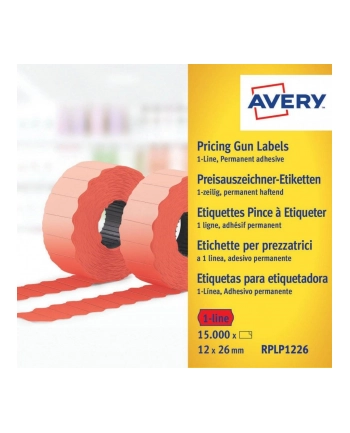 avery zweckform Etykiety cenowe w rolce do metkownic jednorzędowych, czerwone, 26 x 12mm, 15000 sztuk nr 2