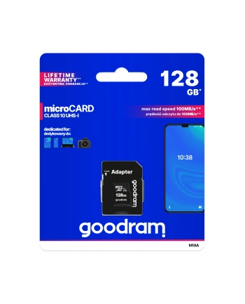 goodram Karta pamięci microSDHC 128GB CL10 UHS I + adapter nr 2