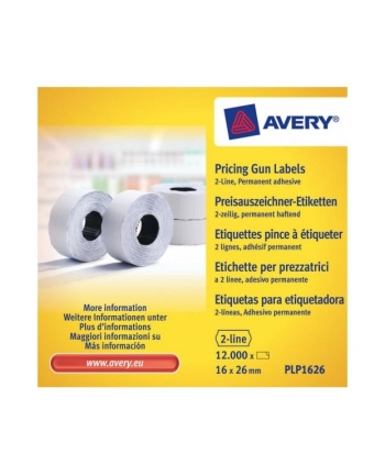 avery zweckform Etykiety cenowe w rolce do metkownic dwurzędowych, białe, 26 x 16mm, 12000 sztuk