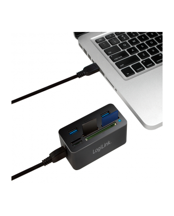 logilink Hub USB 3.0, 3 porty, z czytnikiem kart pamięci