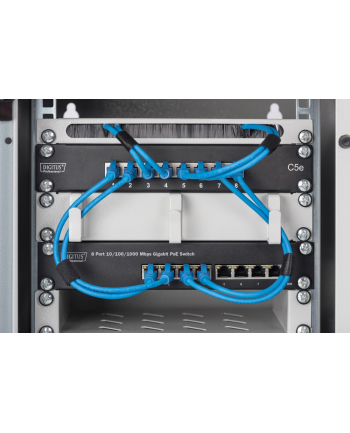 digitus Switch niezarządzalny Gigabit 10 cali Rack 8-portów, 8x10/100/1000Mbps PoE+ af/at 96W
