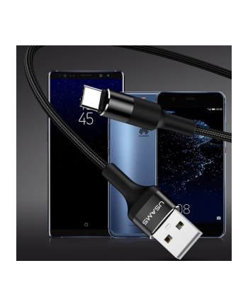 usams Kabel pleciony U5 2A USB-C 1,2m czarny US-SJ221