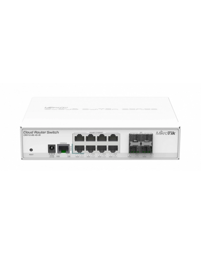 mikrotik Smart switch CRS112-8P-4S-IN 8X GB , 4X SFP CAGES, 400MHZ CPU, 128MB RAM, główny