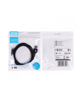 !TB Kabel USB-USB C 1.5m czarny sznurek