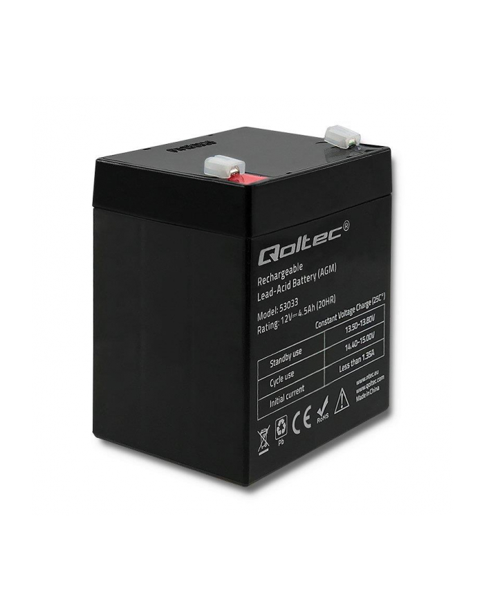 qoltec Akumulator AGM | 12V | 4.5Ah | max.1.35A główny