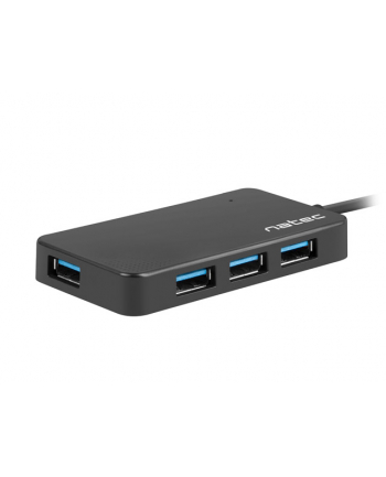 natec Koncentrator USB 4 porty Silkworm USB 3.0 czarny USB-C