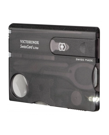 victorinox Scyzoryk SwissCard Lite z diodą, transparentny czarny 0.7333.T3 nr 1