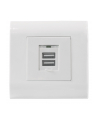 intellinet network solutions Intellinet gniazdo podtynkowe 2x USB-A 5V/2.1A białe - nr 7