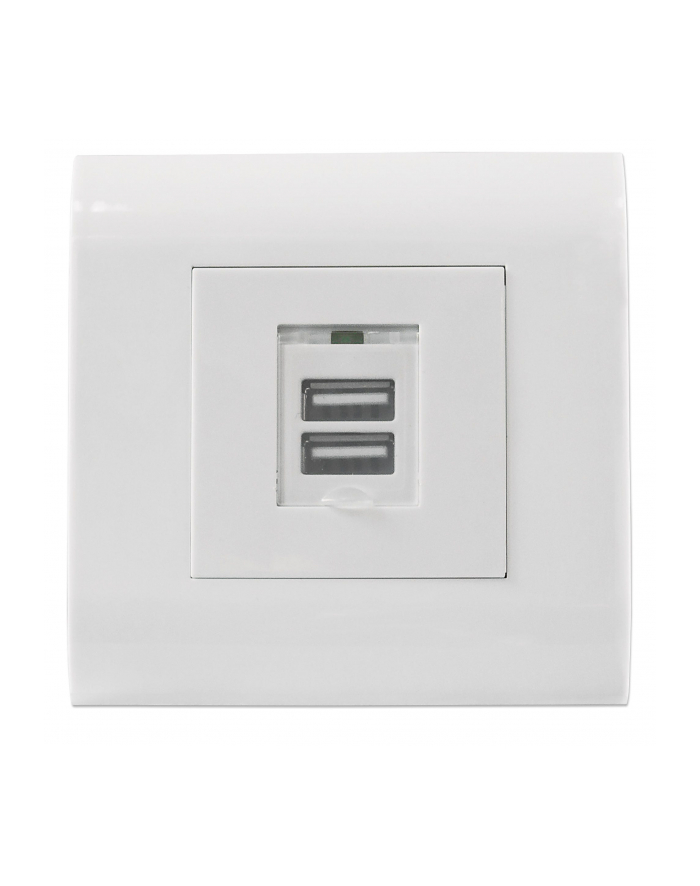 intellinet network solutions Intellinet gniazdo podtynkowe 2x USB-A 5V/2.1A białe główny