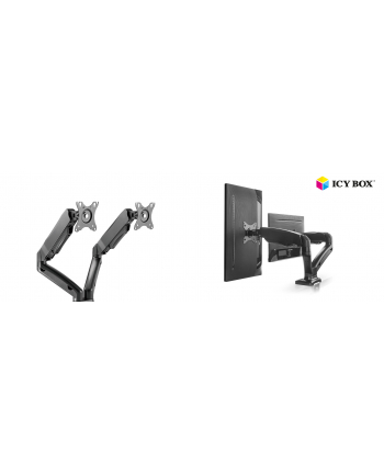raidsonic IcyBox Uchwyt do 2 monitorów max 27'' (68 cm) z mocowaniem na biurko
