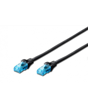 DIGITUS Kabel patch cord UTP, CAT.5E, czarny, 10.0m,